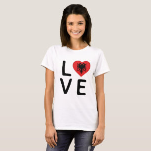 T-shirt Amour - Drapeau Albanie