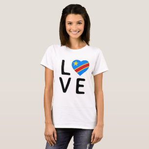 T-shirt Amour - Drapeau Congo République Démocratique