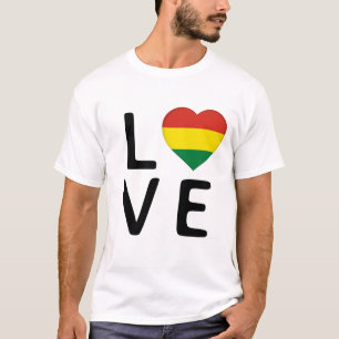 T-shirt Amour - Drapeau de la Bolivie
