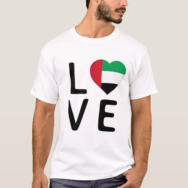T-shirt Amour - Drapeau des Émirats Arabes Unis (Devant)
