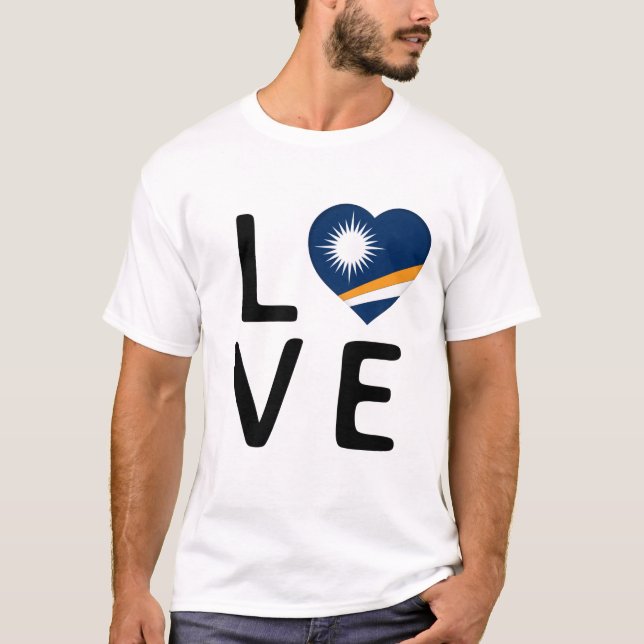 T-shirt Amour - Drapeau des Îles Marshall (Devant)