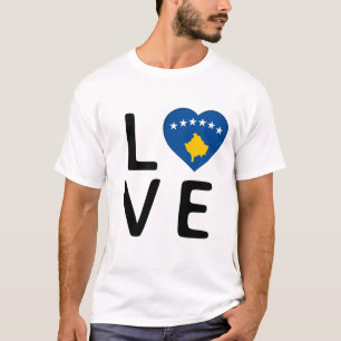 T-shirt Amour - Drapeau du Kosovo