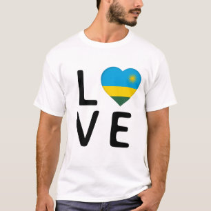 T-shirt Amour - Drapeau du Rwanda