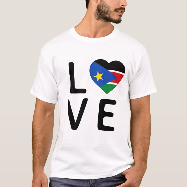T-shirt Amour - Drapeau du Sud-Soudan (Devant)