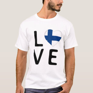 T-shirt Amour - Drapeau Finlande