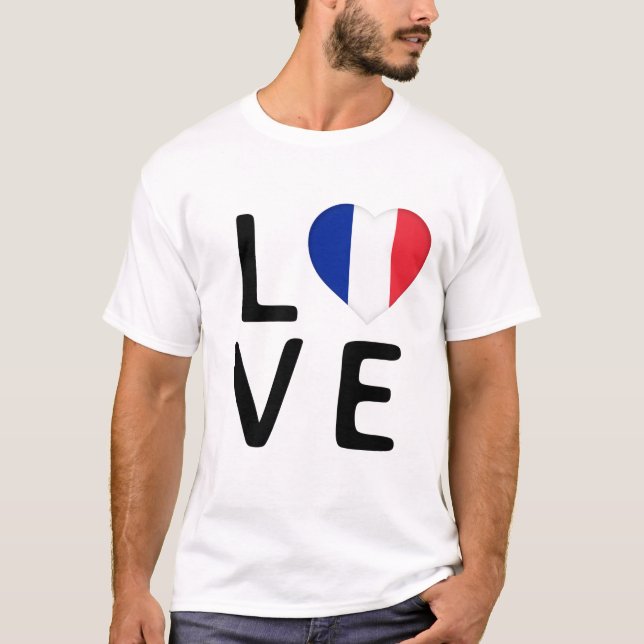 T-shirt Amour - Drapeau France (Devant)