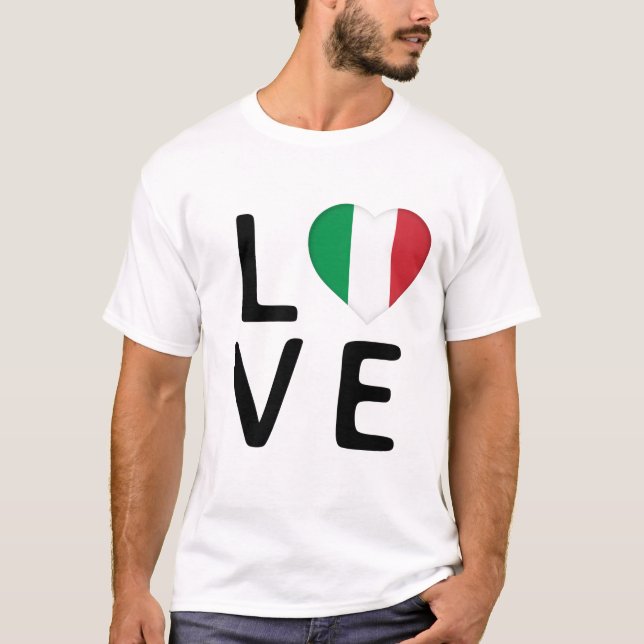T-shirt Amour - Drapeau Italie (Devant)