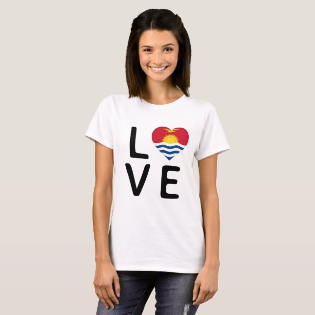 T-shirt Amour - Drapeau Kiribati (Devant entier)