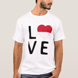 T-shirt Amour - Drapeau Monaco