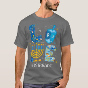 T-shirt Amour drôle 1ère année Enseignant Menorah Juif Han