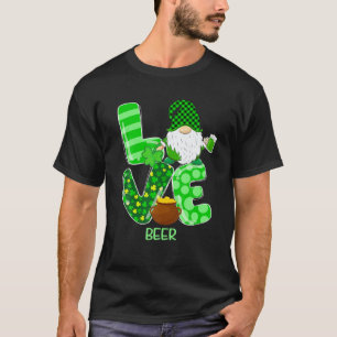 T-shirt Amour drôle Bière Gnome Jour de la Saint Patrick H