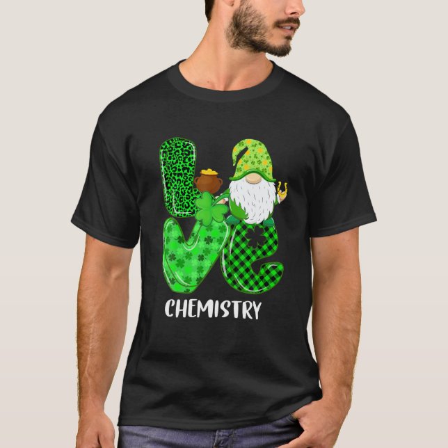 T-shirt Amour drôle Chimie Gnome Jour de la Saint Patrick  (Devant)