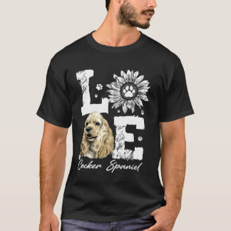 T-shirt Amour Drôle Cocker Espagnol Chien Paw Tournesol Am