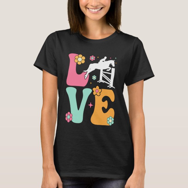 T-shirt Amour drôle de cheval Boho Équitation  (Devant)