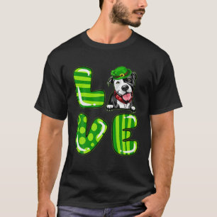 T-shirt Amour drôle Pitbull Shamrock Bonne St Patrick's Da