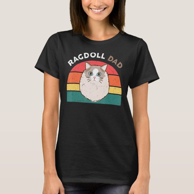 T-shirt Amour Drôle Ragdoll Chat Ragdoll Chat Papa Proprié (Devant)