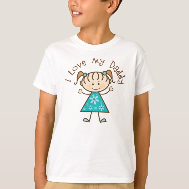 T-shirt Amour du bleu I mon cadeau de papa (Devant)