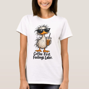 T-shirt Amour du café d'oiseau drôle Sentiments plus tard