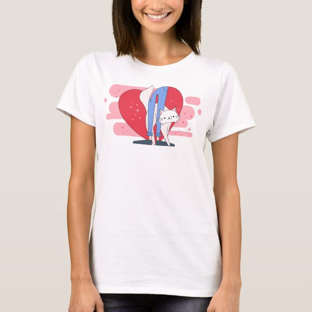T-shirt Amour du chat, chat de dessin animé 1950 (Devant)