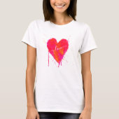 T-shirt Amour du coeur Aquarelle moderne Artsy Saint-Valen (Devant)