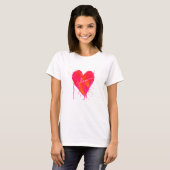 T-shirt Amour du coeur Aquarelle moderne Artsy Saint-Valen (Devant entier)