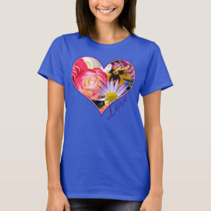 T-shirt Amour du coeur floral
