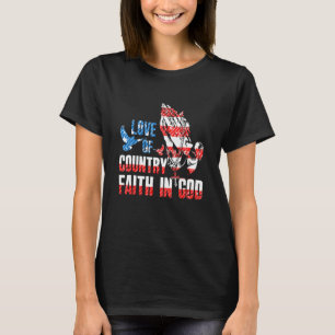 T-shirt Amour Du Pays Foi En Dieu 4 juillet Américain