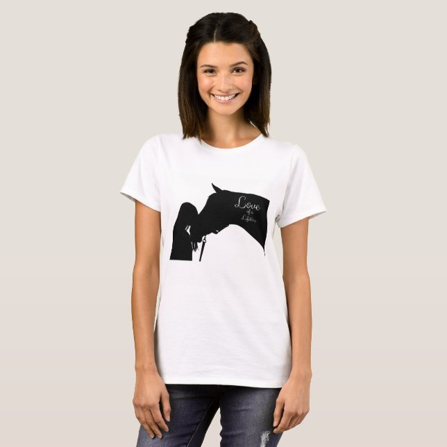 T-shirt Amour d'une chemise équestre de cheval de vie (Devant entier)