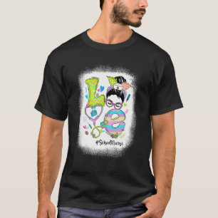 T-shirt Amour École Infirmière Messy Bun Stethoscope Drôle