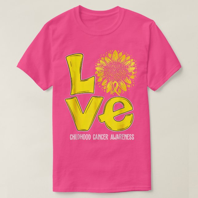 T-shirt Amour Enfance Cancer Sensibilisation Sunflower Gol (Design devant)