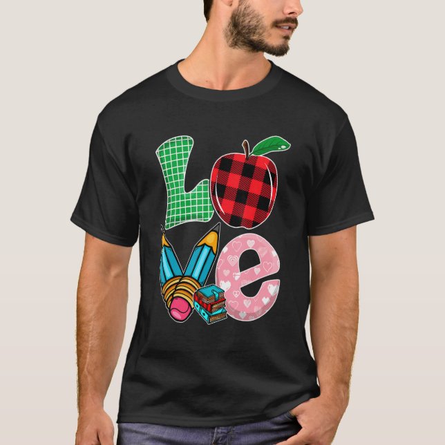 T-shirt Amour Enseignant Crayon Enseignant Appréciation de (Devant)