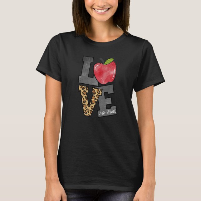T-shirt Amour Enseignant de 2e année Enseignant de 2e anné (Devant)