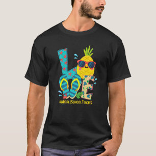 T-shirt Amour Enseignant du collège Ananas été Bye By