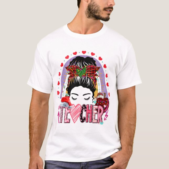 T-shirt Amour Enseignant Math Noël Enseignant Vie Correspo (Devant)