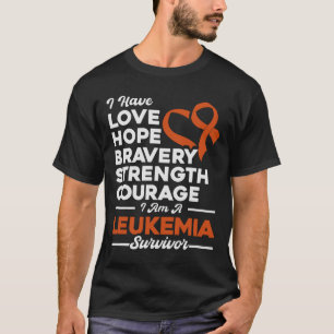 T-shirt Amour Espoir Bravoure Force Leucémie Sensibilisati