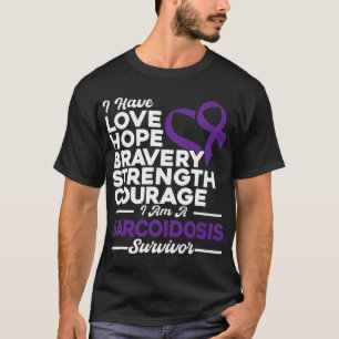 T-shirt Amour Espoir Bravoure Force Sarcoïdose Sensibilisa