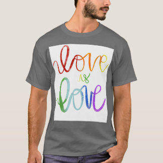 T-shirt Amour est Amour V2 Aquarelle arc-en-ciel
