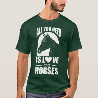 T-shirt Amour et chevaux fille cadeau cadeau enfant