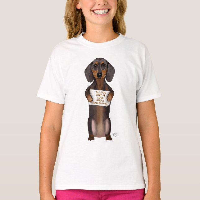 T-shirt Amour et Dachshund (Devant)