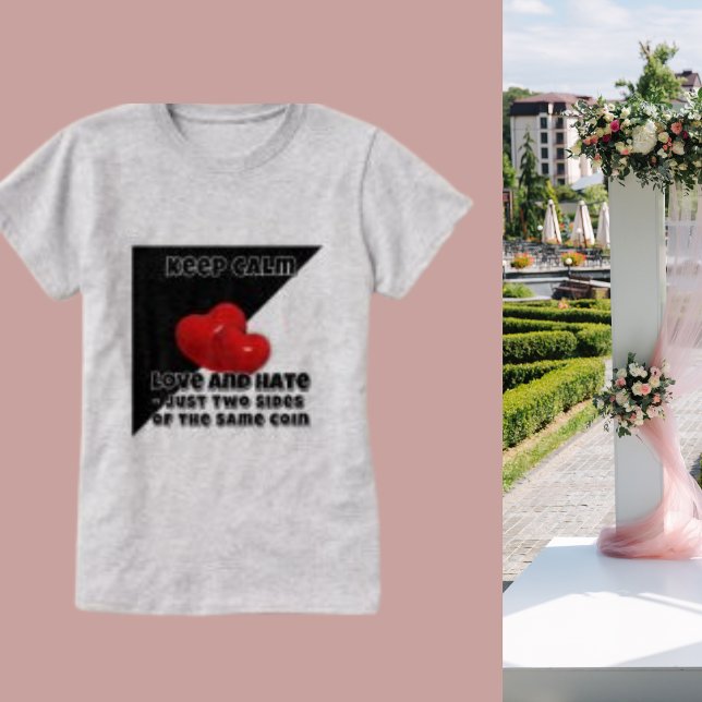 T-shirt Amour et haine, Citation moderne inspirante (Créateur téléchargé)
