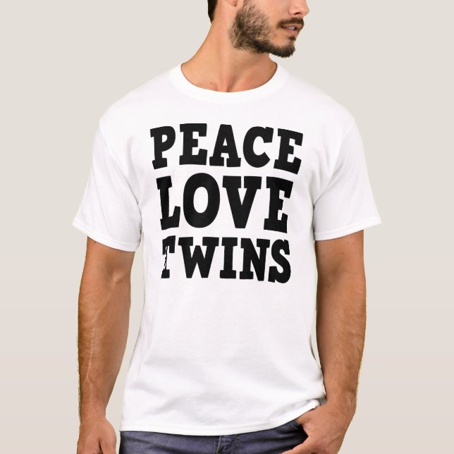 T-shirt Amour et jumeaux de paix (Devant)