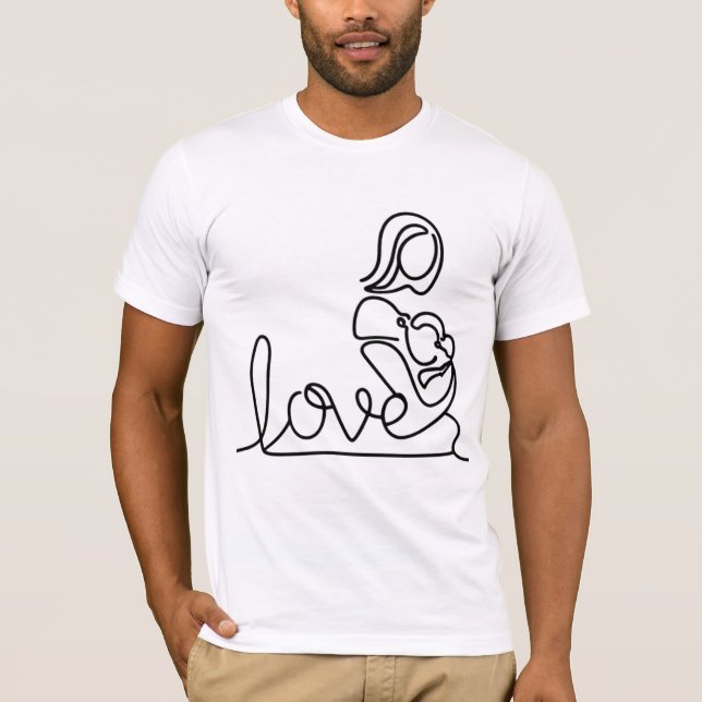 T-shirt Amour et mère tenant un bébé (Devant)