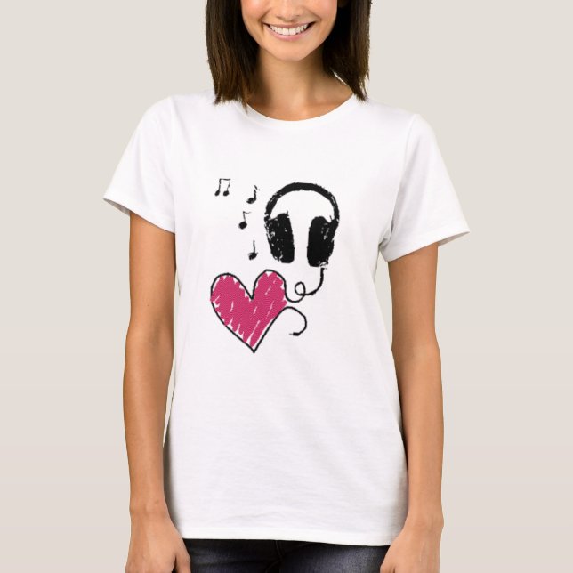 T-shirt Amour et musique (Devant)