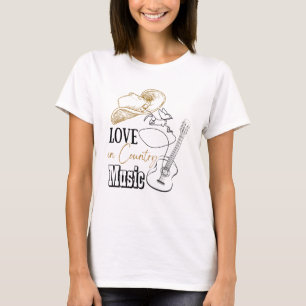 T-shirt Amour et musique country
