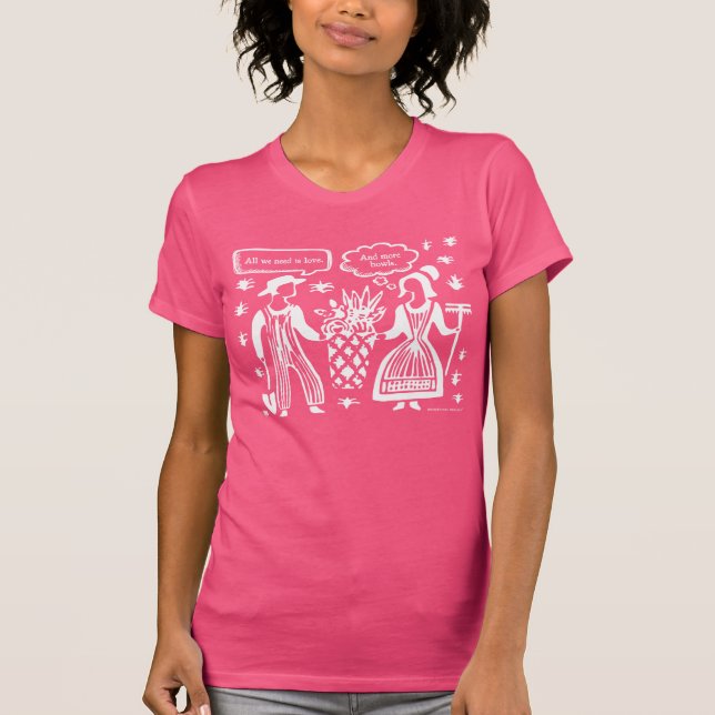 T-shirt Amour et plus de cuvettes - blanc de Pyrex (Devant)