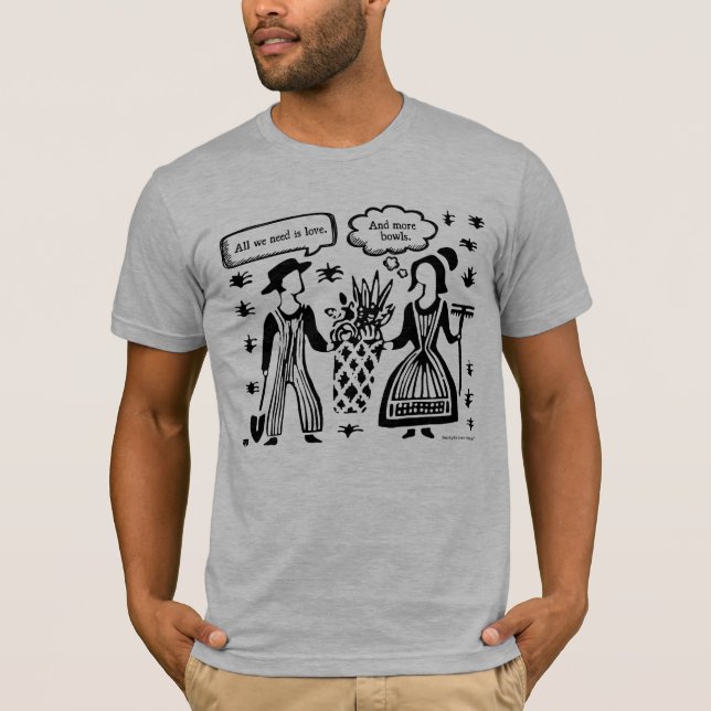 T-shirt Amour et plus de cuvettes - noir de Pyrex (Devant)