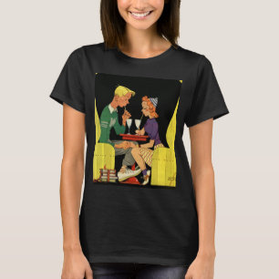 T-shirt Amour et romance vintage, adolescents au magasin d
