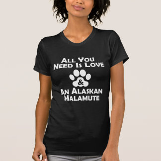 T-shirt Amour et un Malamute d'Alaska