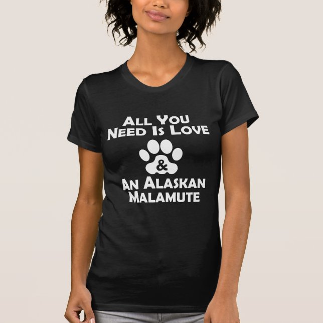 T-shirt Amour et un Malamute d'Alaska (Devant)
