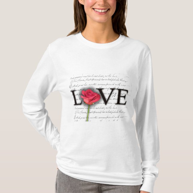 T-shirt Amour et un rose (Devant)